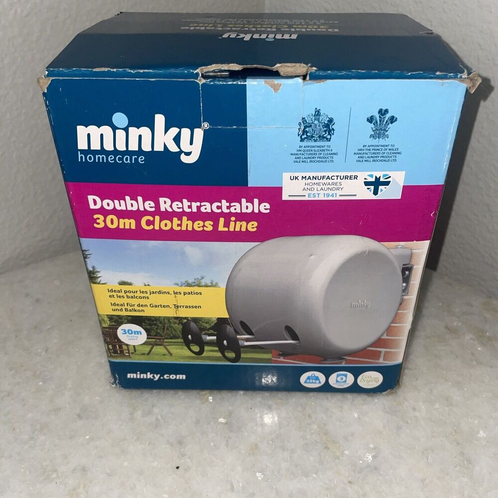 Minky Retractable Adjustable Compact Clothes Washing Drying Double Line - 30m